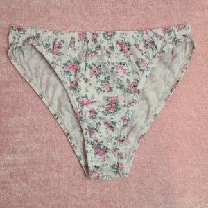 Y2K St. Eve Floral Cotton Hi-cut Bikini Panty Size Lg